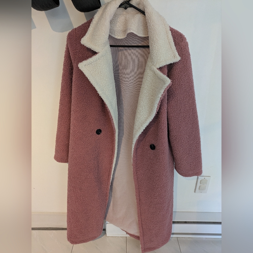 Women's Pink Sherpa Coat